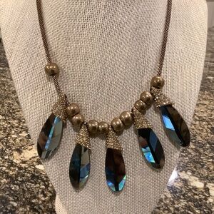 🛍️ 2/$25 Unique Boho Necklace Reflective Costume Jewelry Gold Multi Colored